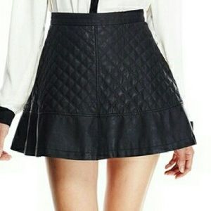 Black faux leather skirt